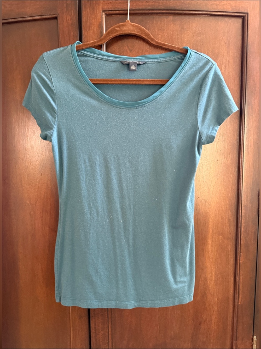 Banana Republic Teal Short-Sleeve Scoop Neck Top